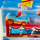2018 Hot Wheels Super Rigs Car-Nival Steamer con Pedal Driver rojo, celeste y amarillo 6SP