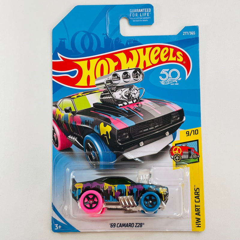 2018 Hot Wheels HW Art Cars 69 Camaro Z28 negro 5SP