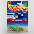 1995 Hot Wheels Hot Hubs Series Shadow Jet verde con glitter dorado HH base ZAMAC