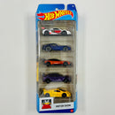 2022 Hot Wheels Motor Show 5 Pack Set de 5 - Renault Sport RS 01, 2013 SRT Dodge Viper, Aston Martin Vulcan, Jaguar XE SV Project 8, Lamborghini Sesto Elemento