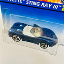1996 Hot Wheels Corvette Sting Ray III 595 azul metálico 3SP