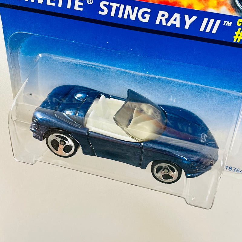 1996 Hot Wheels Corvette Sting Ray III 595 azul metálico 3SP