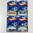 2001 Hot Wheels Logo-Motive Series Colección Set de 4 - Phantastique, Pontiac Banshee, Turbolence, Metrorail Nash Metropolitan