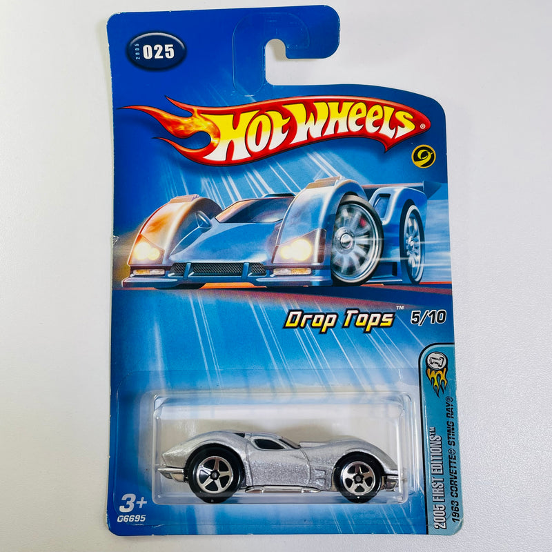 2005 Hot Wheels Drop Tops First Editions 1963 Corvette Sting Ray plata 5SP