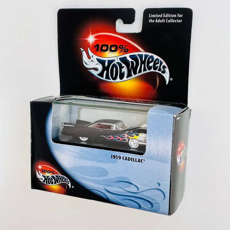 2001 Hot Wheels 100% Black Box Limited Edition 1959 Cadillac Eldorado negro Llantas de Goma RR