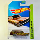 2014 Hot Wheels HW Workshop 64 Chevy Nova Station Wagon marrón metálico 5SP