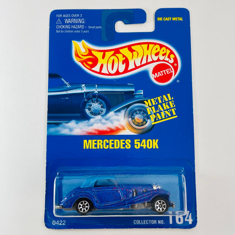 1995 Hot Wheels Mercedes 540K 164 azul metálico 7SP base ZAMAC