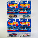 1999 Hot Wheels Surf n Fun Series Colección Set de 4 - 40s Woodie Ford, VW Bug, 55 Chevy, Chevy Nomad