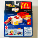 1995 Hot Wheels 25 Aniversario Sto & Go Set McDonalds Drive Thru con 65 Ford Mustang Convertible rojo WW