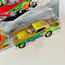 1996 Johnny Lightning Dragsters Holiday '96 NHRA Limited Edition 1/15,000 Nitro Santa 72 Dodge Charger Funny Car dorado con verde