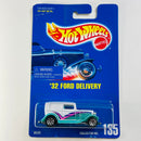 1991 Hot Wheels 32 Ford Delivery 135 blanco con turquesa 7SP base ZAMAC