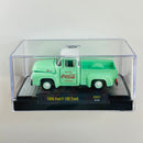 2018 M2 Machines Coca Cola 1956 Ford F-100 Truck verde Llantas de Goma - Loose con Caja Acrílica