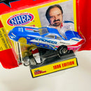 1996 Racing Champions Premier Edition NHRA Tom Hoover Pioneer Mopar Dodge Funny Car azul con blanco