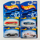 2001 Hot Wheels Logo-Motive Series Colección Set de 4 - Phantastique, Pontiac Banshee, Turbolence, Metrorail Nash Metropolitan