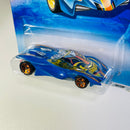 2010 Hot Wheels Race World Cave Swoopy Do azul 5SP base ZAMAC