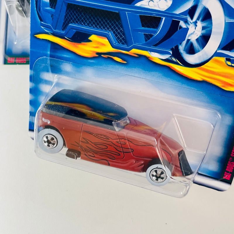 2001 Hot Wheels Rat Rods Series Colección Set de 4 - Track T, 33 Ford Roadster, Phaeton, Shoe Box 49 Ford