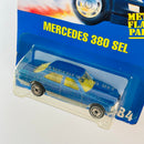 1992 Hot Wheels Speed Points Mercedes 380 SEL 184 azul metálico UH base ZAMAC