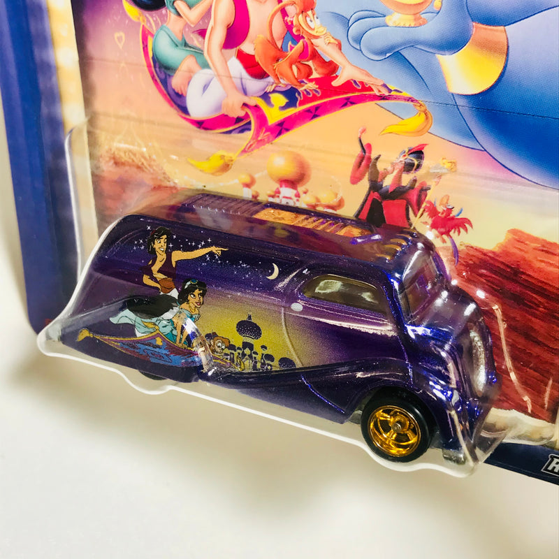 2020 Hot Wheels Pop Culture Disney Aladdín Deco Delivery morado Llantas de Goma RR base ZAMAC