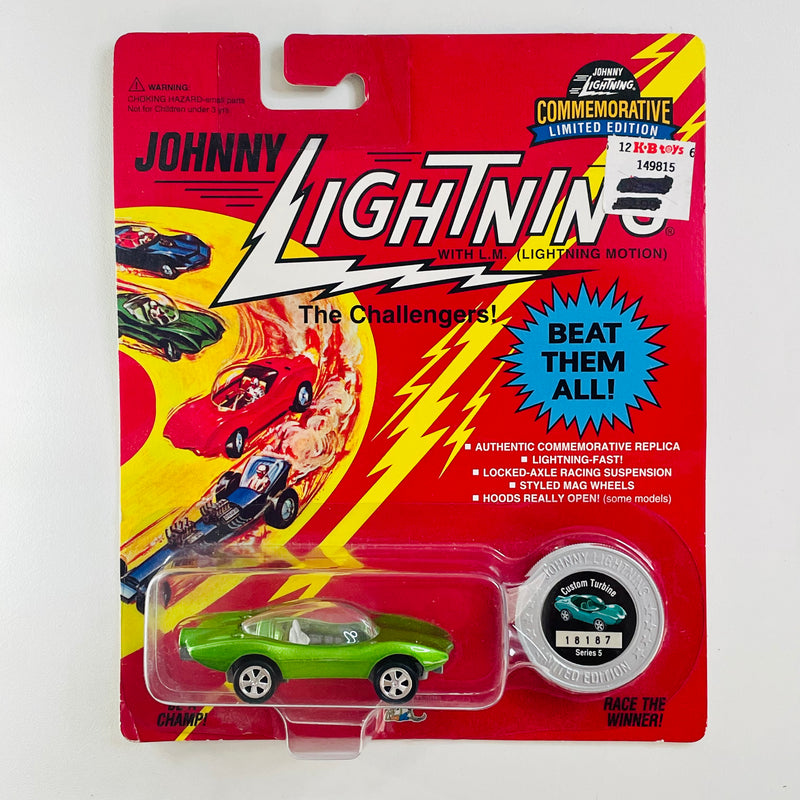 1995 Johnny Lightning The Challengers Commemorative Limited Edition Series 5 Custom Turbine verde con Moneda Coleccionista