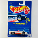 1993 Hot Wheels New Paint Style Custom Corvette 200 blanco UH variante Tampos con Borde Grueso