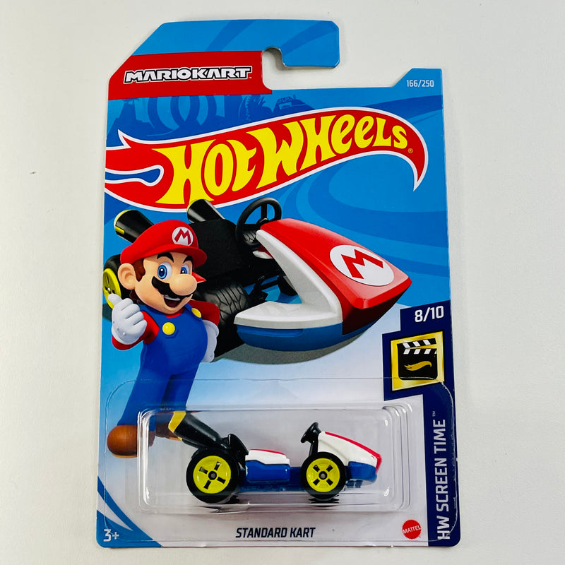 2021 Hot Wheels HW Screen Time Mario Kart Standard Kart rojo con blanco MK