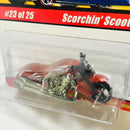 2005 Hot Wheels Classics Series 1 Scorchin' Scooter naranja spectraflame MC3 base ZAMAC