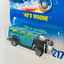 1996 Hot Wheels 40s Woodie Ford 217 turquesa 7SP base ZAMAC