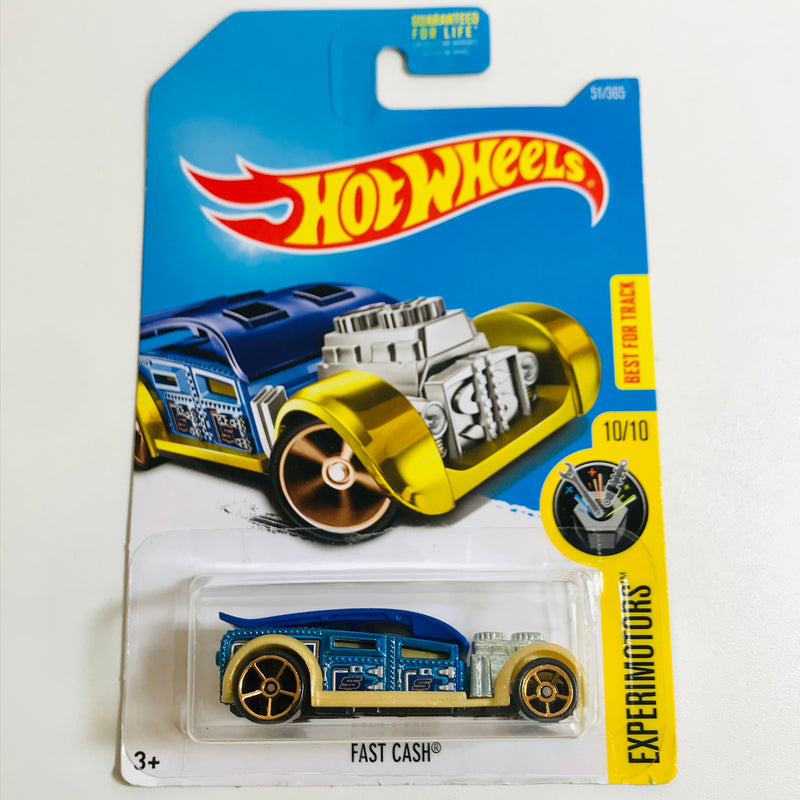 2017 Hot Wheels Experimotors Fast Cash azul OH5