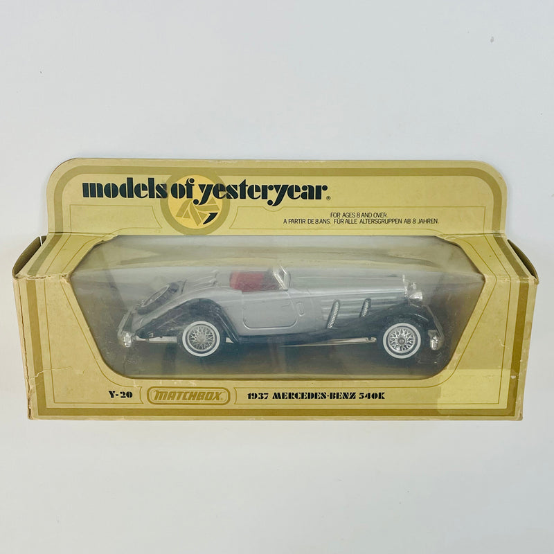 1978 Matchbox Lesney 1:43 Models of Yesteryear 1937 Mercedes Benz 540K plata Llantas de Goma de Inglaterra - Escala 1:43