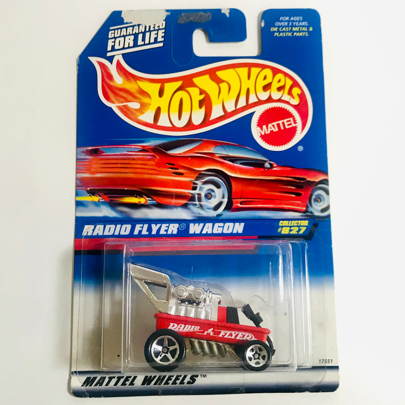 1998 Hot Wheels Radio Flyer Wagon 827 rojo 5SP base ZAMAC de Tailandia