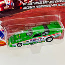 1997 Johnny Lightning Dragsters USA NHRA Limited Edition 1/15,000 Bruce Larson Sentry Gauges 90 Oldsmobile Funny Car verde con blanco
