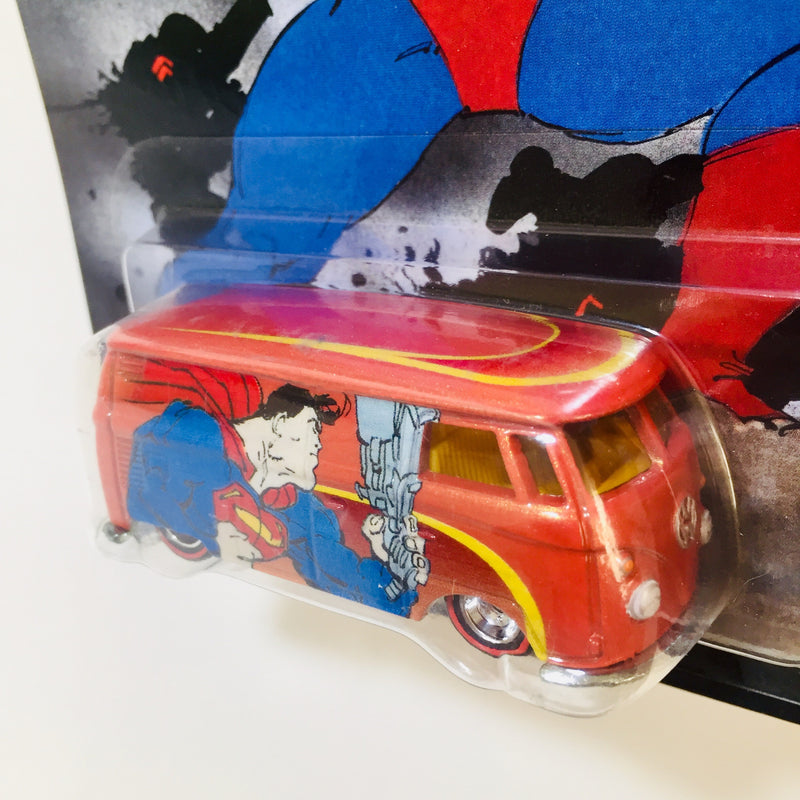 2016 Hot Wheels Pop Culture DC Comics Batman & Superman Volkswagen T1 Panel rojo Llantas de Goma RR redline