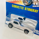1992 Hot Wheels Gleam Team Edition Corvette Stingray 192 plata cromado texturizado BW base ZAMAC