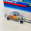 1998 Hot Wheels 34 Ford 3-Window 257 plata metálico 3SP base ZAMAC
