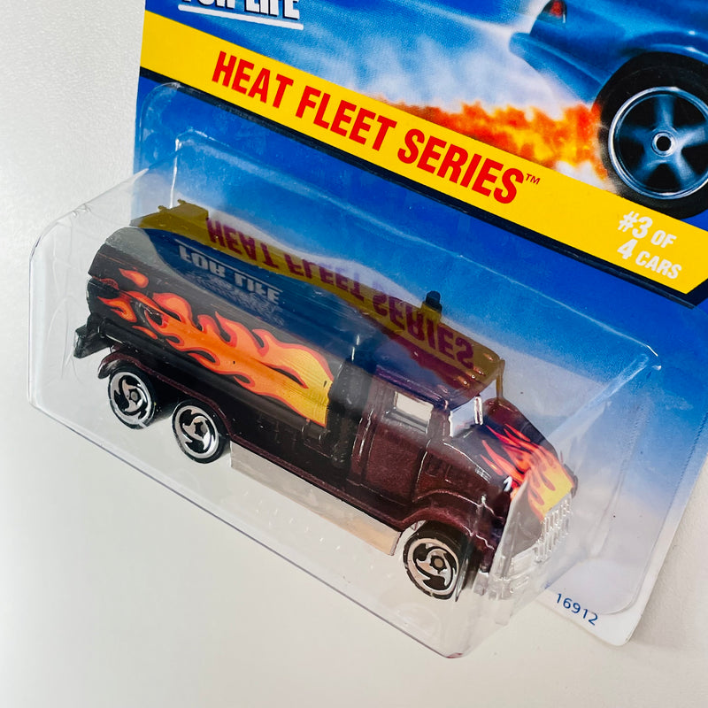 1997 Hot Wheels Heat Fleet Series Tank Truck rojo metálico SB
