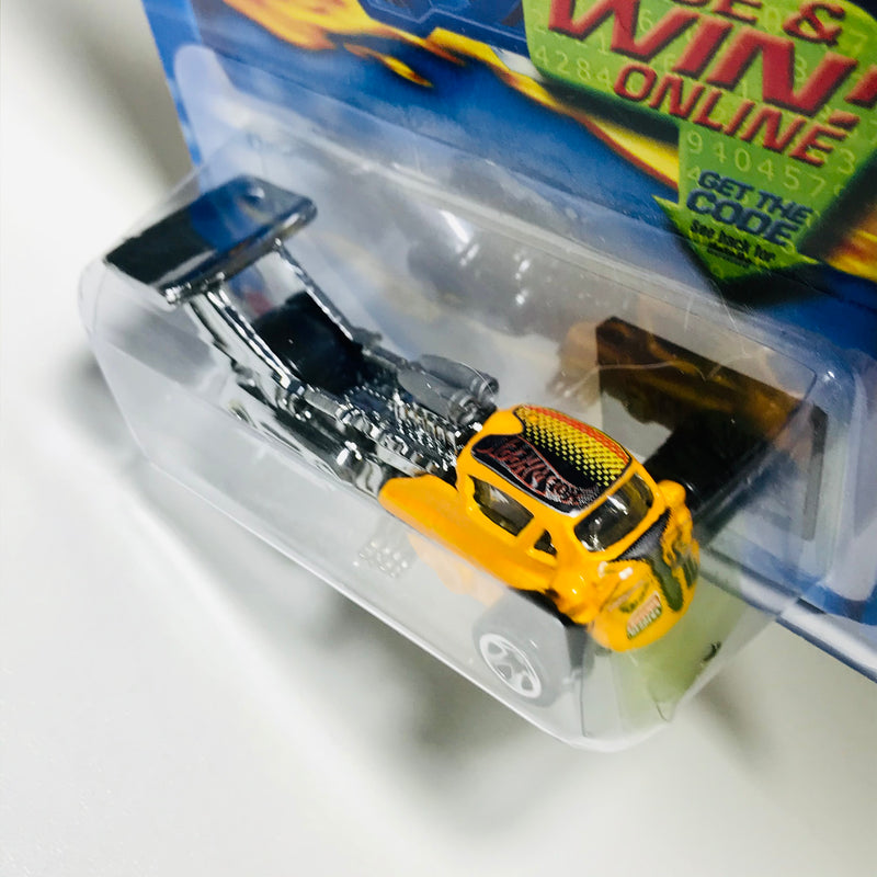 2002 Hot Wheels Whatta Drag 145 amarillo 5SP base ZAMAC