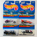 1999 Hot Wheels Car-Toon Friends Series Rocky y Bullwinkle Colección Set de 4 - Saltflat Racer, XT-3, Double Vision, Lakester