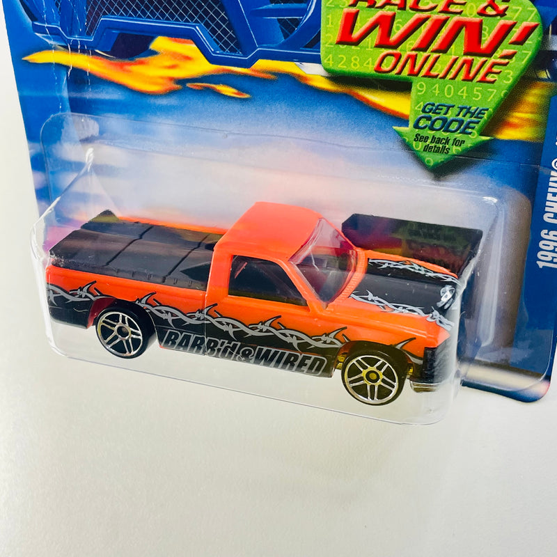 2002 Hot Wheels 1996 Chevy 1500 178 naranja PR5 base ZAMAC