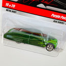2009 Hot Wheels Larry's Garage Purple Passion 49 Mercury verde metálico Llantas de Goma RR base ZAMAC