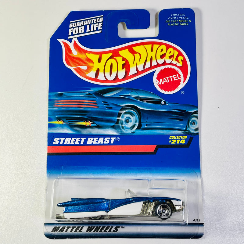 1998 Hot Wheels Street Beast 214 azul metálico SB base ZAMAC