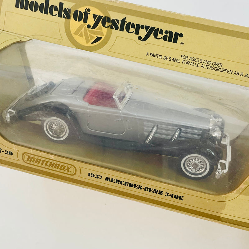 1978 Matchbox Lesney 1:43 Models of Yesteryear 1937 Mercedes Benz 540K plata Llantas de Goma de Inglaterra - Escala 1:43