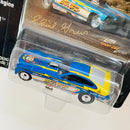 1998 Johnny Lightning Funny Car Legends NHRA Shirl Greer Chain Lightning 1977 Ford Mustang Funny Car azul con blanco Llantas de Goma