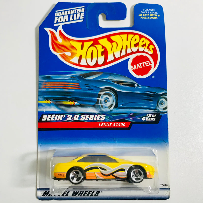 2000 Hot Wheels Seein 3-D Series Lexus SC400 amarillo 3SP