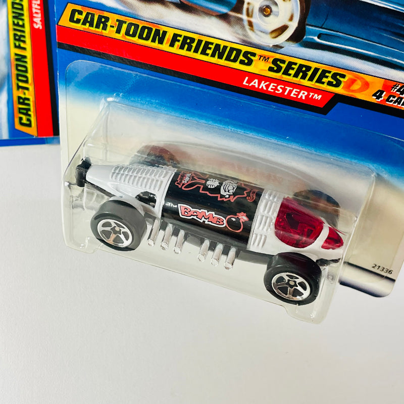 1999 Hot Wheels Car-Toon Friends Series Rocky y Bullwinkle Colección Set de 4 - Saltflat Racer, XT-3, Double Vision, Lakester