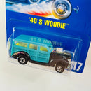 1993 Hot Wheels 40s Woodie Ford 217 turquesa BW base ZAMAC