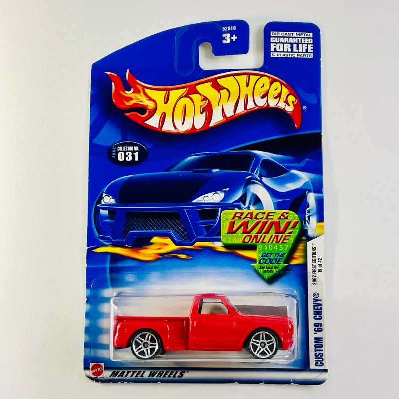 2002 Hot Wheels First Editions Custom 69 Chevy 031 rojo PR5