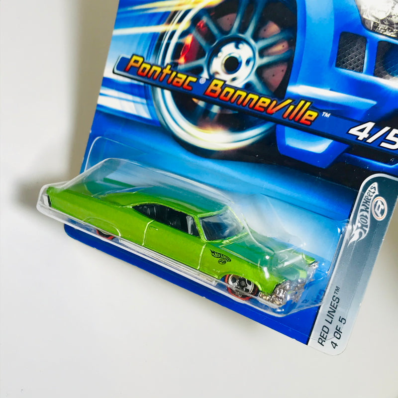 2005 Hot Wheels Red Lines Pontiac Bonneville 099 verde metálico Redline 5SP