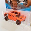 2022 Hot Wheels Baja Blazers Hummer Humvee naranja 6SP base ZAMAC