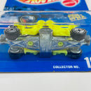 1993 Hot Wheels Double Demon 199 amarillo UH base ZAMAC variante Logo Invertido en el Chasis
