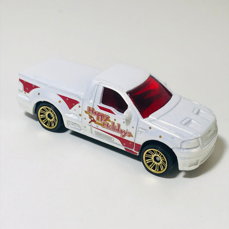 2019 Matchbox MBX Happy Holidays Ford F-150 Lightning blanco - Loose